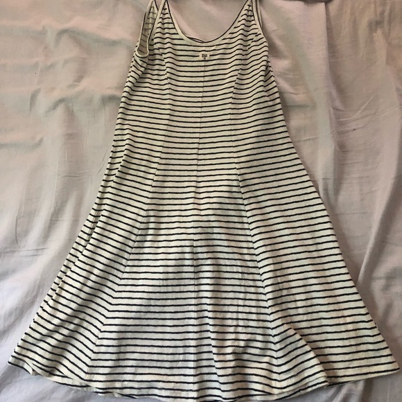 black and white striped sundress